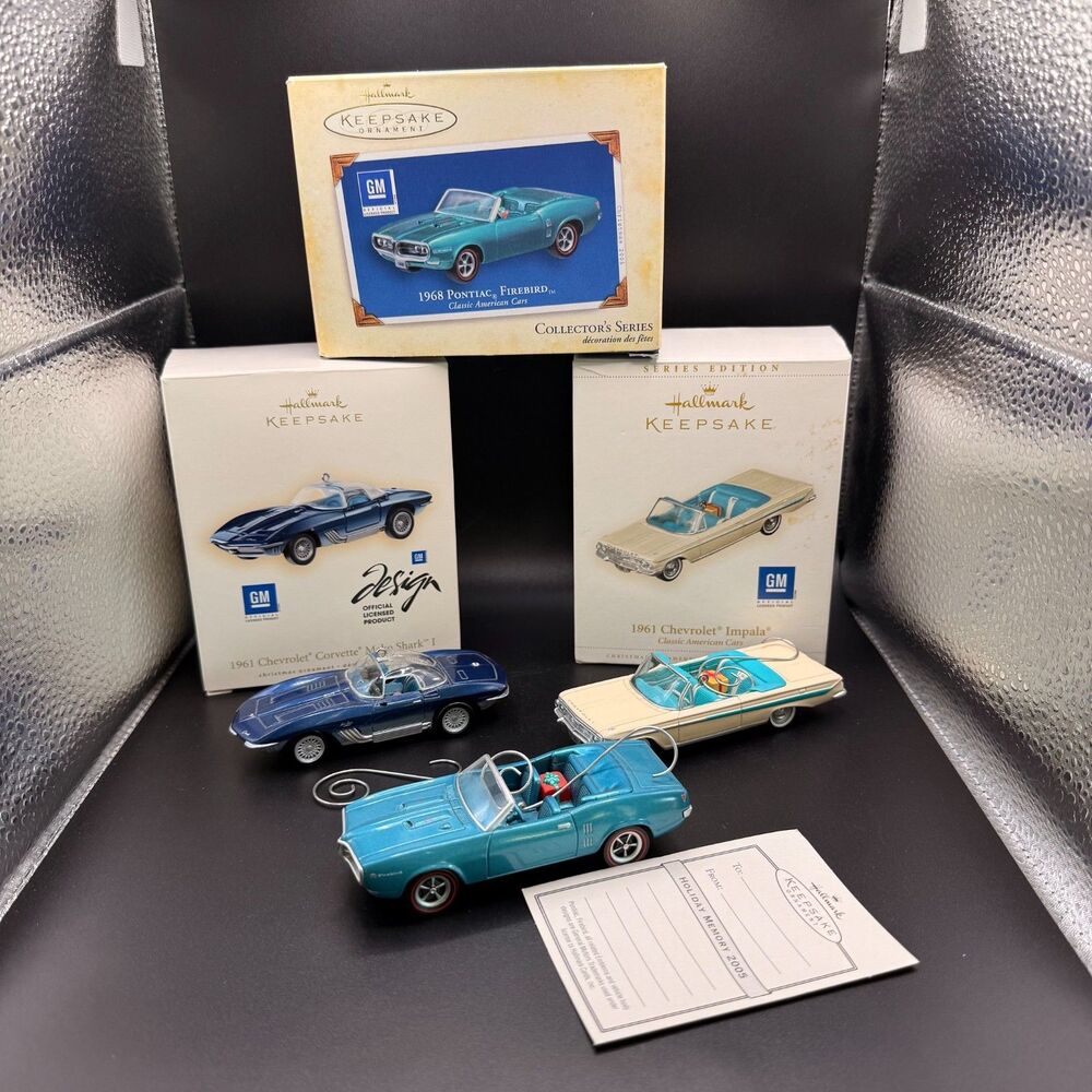 Hallmark Keepsake Classic Car Ornaments Corvette Impala Firebird Lot of 3